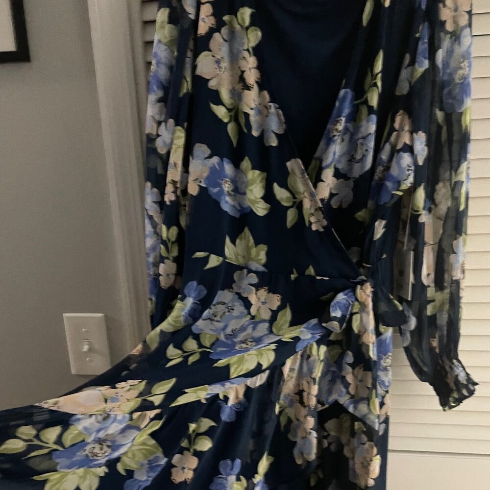 LC Lauren Conrad Flowy Floral Print High-Low Wrap Maxi Dress - New with tags